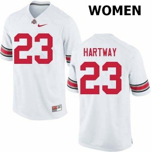 Women's Ohio State Buckeyes #23 Michael Hartway White Nike NCAA College Football Jersey Jogging MXF0744AN